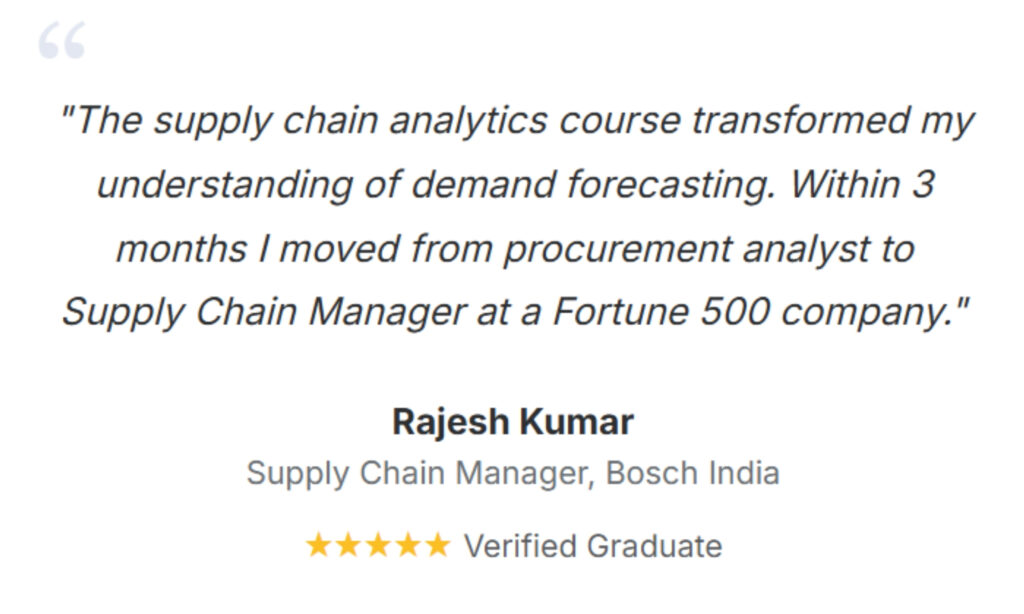 Rajesh Kumar — Supply Chain Manager, Bosch India